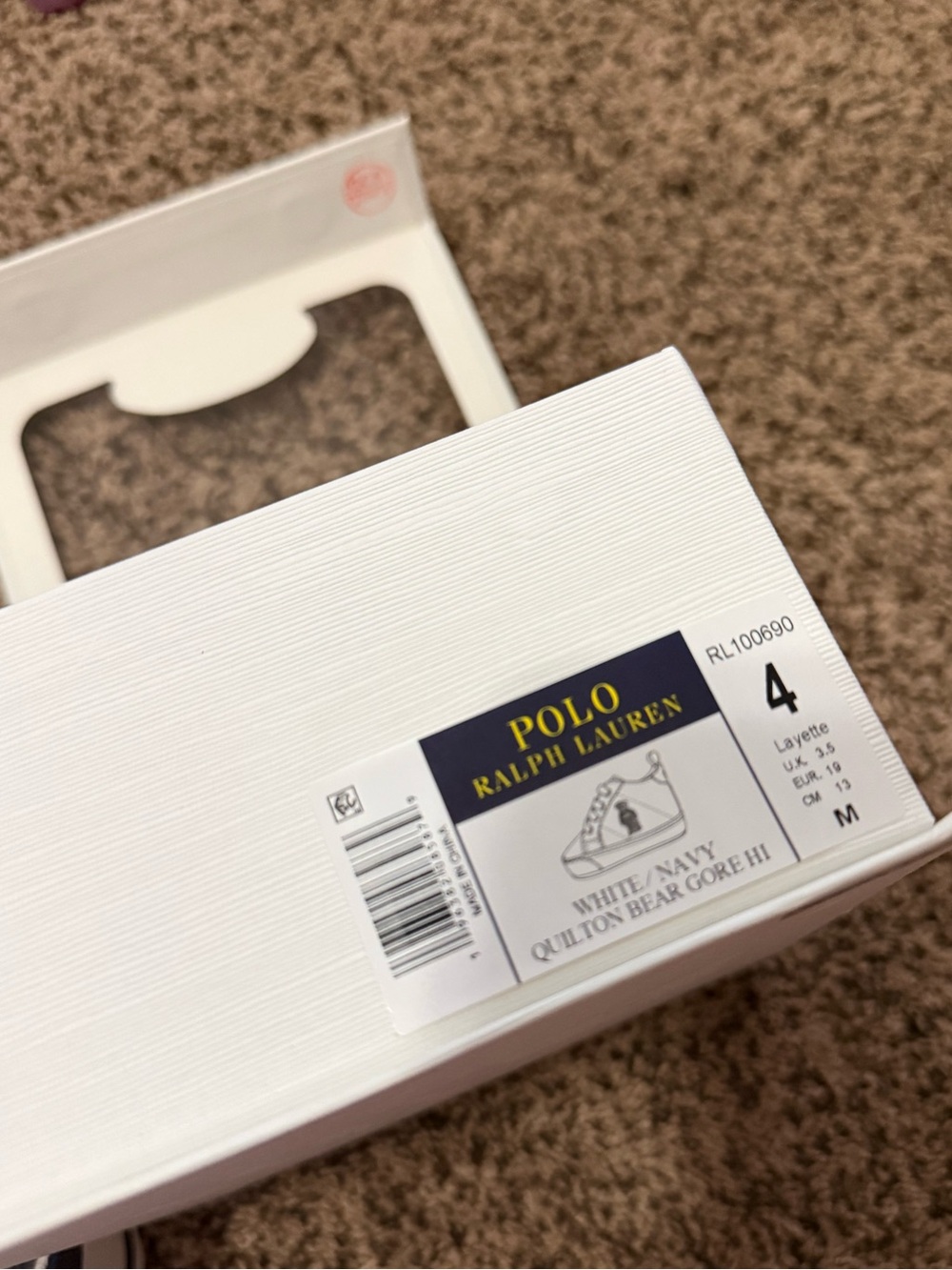 Polo Ralph Lauren layette shoe size 4 Quilton bear - Picture 2 of 2